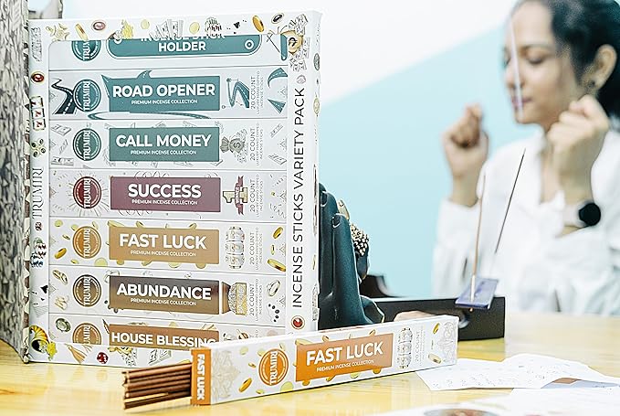 Money Incense Sticks - Total 120 Insence-Sticks (20 Inscents x 6 Insense) Inciensos Aromaticos para La Casa Incents to Attract Money Luck Success Abundance Blessing Road Opener + Incense Holder - Bloomnest