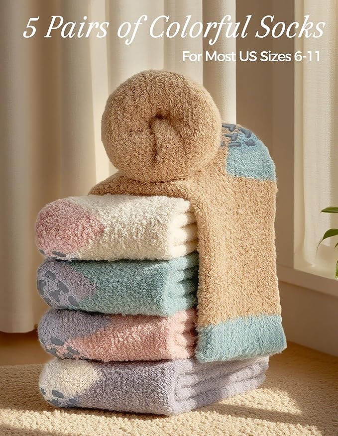 TEHOOK Warm & Cozy Valentines Gifts for Women, Fluffy Fuzzy Plush Sleeping Slipper Socks - Soft Warm Fabric - Bloomnest