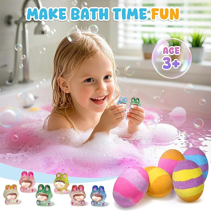 Bath Bombs with Toys Inside, Natural & Organic Kids Bath Bombs, Bubble Bath Kids, Perfect Birthday Gifts Set for Kid Boys and Girls Ages 3+ - Bloomnest