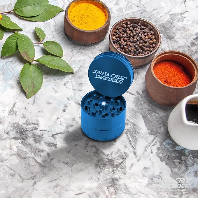 Santa Cruz Shredder Spice Grinder Made in USA (Medium (2.2 Inch), Blue) - Bloomnest