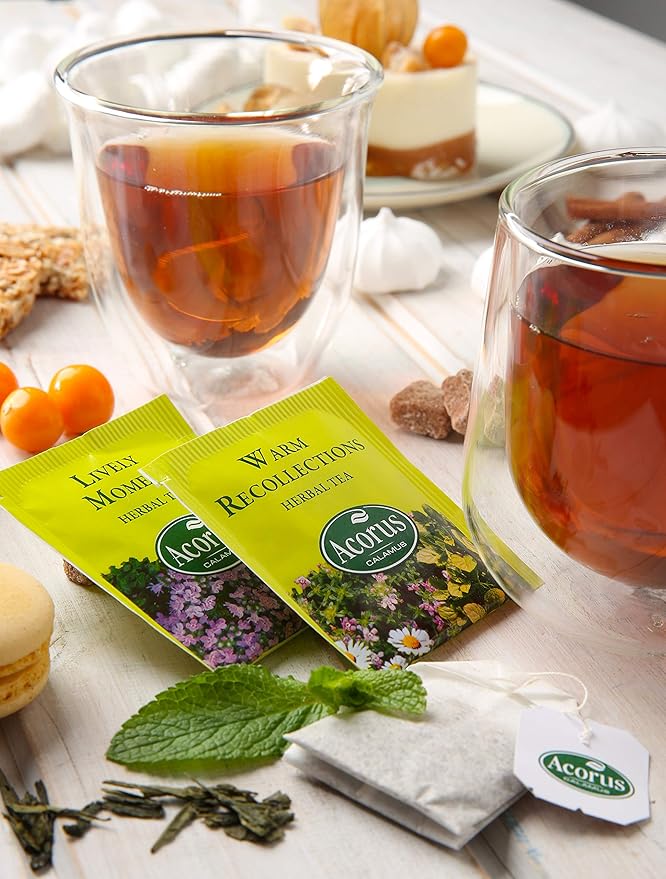 ACORUS Premium Tea Set - Natural Herbal Tea Variety Pack, Gift Set of 6 Different Teas, 60 Bags Individually Wrapped, Herbal Sampler Box - Bloomnest