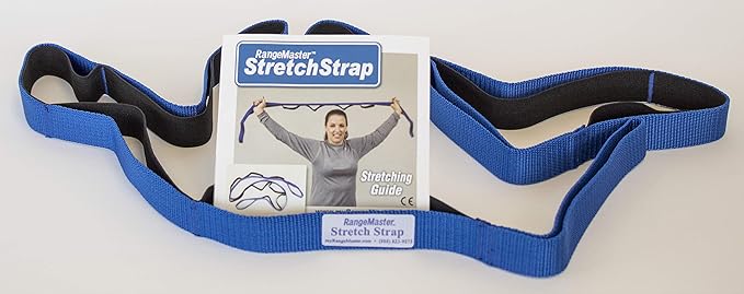 RangeMaster Stretch Strap with Exercise Guide│ Versatile Multi-Loop Strap Perfect for Yoga, Pilates, and Physical Therapy │ Portable │ Helps Improve Flexibility - Bloomnest