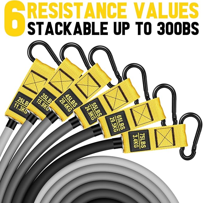 Heavy Resistance Bands for Working Out, 300lbs/360lb/420lb Exercise Bands Workout Bands with Handles, Door Anchor, Ankle Straps, Home Gym Workout Equipment for Men Fitness Strength Training Stretching - Bloomnest
