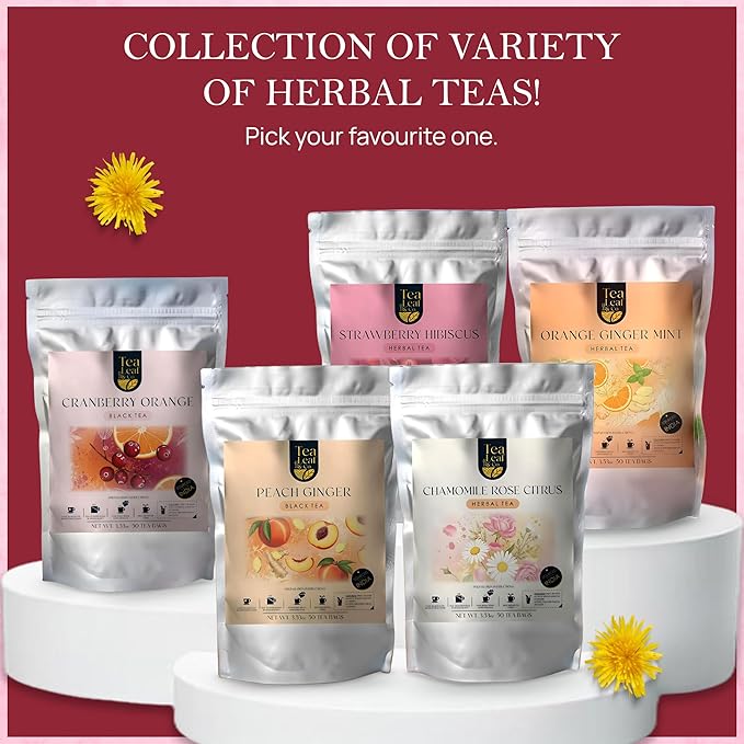 Tealeaf & Co. Dandelion Root Tea with Dried Dandelion Root Extract - Pure Herbal Tea Bags Blended with Fresh Herbs - Flavored Herbal Blend - Low Caffeine - Gluten Free - 50 Teabags - Bloomnest