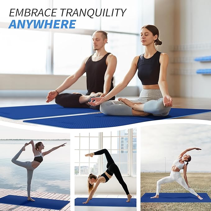 CAMBIVO Yoga Mat for Women Men Kids, 1/3 & 1/4 & 2/5 Inch Extra Thick Yoga Mat Non Slip, 72" x 24" TPE Yoga Mats, Workout Mat with Carrying Strap for Yoga, Pilates and Floor Exercises - Bloomnest