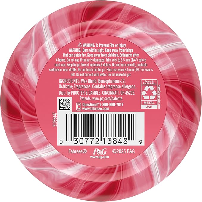 Febreze Scented Candle, Sweet Watermelon Vine Scent, 11 oz 4 Wick Candle, Single Pack - Bloomnest