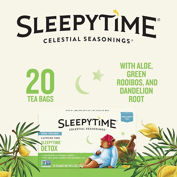 Celestial Seasonings Sleepytime Wellness Detox Tea, Caffeine Free, 20 Tea Bags Box - Bloomnest