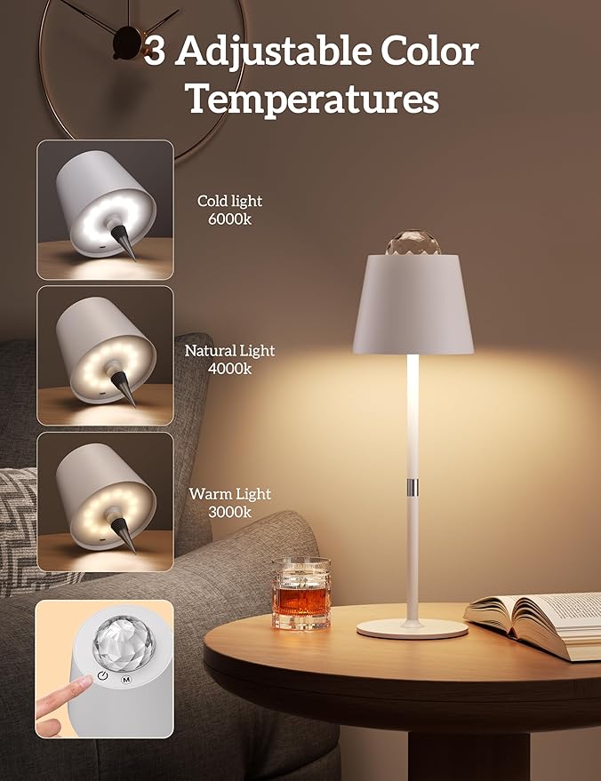 Joyzy Table Lamp with Projector Lighting, Wireless Wine Bottle Lamps Rechargeable Wine Bottle Lights Water Wave Ripple Projection Liquor Bottle Room Decoration Light Ambient for Bar Restaurants - Bloomnest