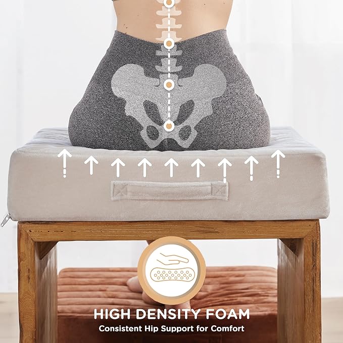 Codi Thick Replacement Couch Cushions 2 Sets, Upholstery Foam with Washable Covers for Sofa Cushion Chair Meditation - 24 × 24 × 5 Inch, High Density Foam, Ivory