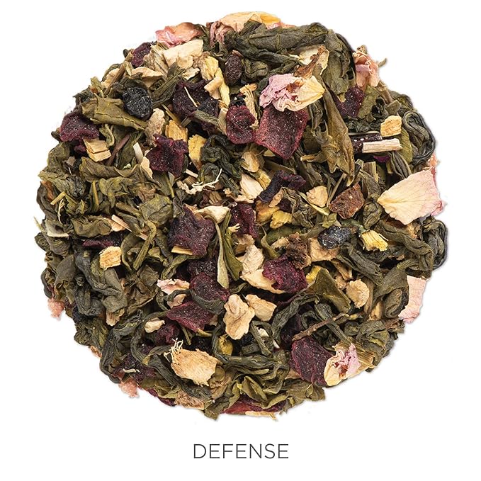 Tea Forte Defense Premium Loose Leaf Caffeinated Green Tea Blend Canister, Makes 35-50 Cups - Bloomnest