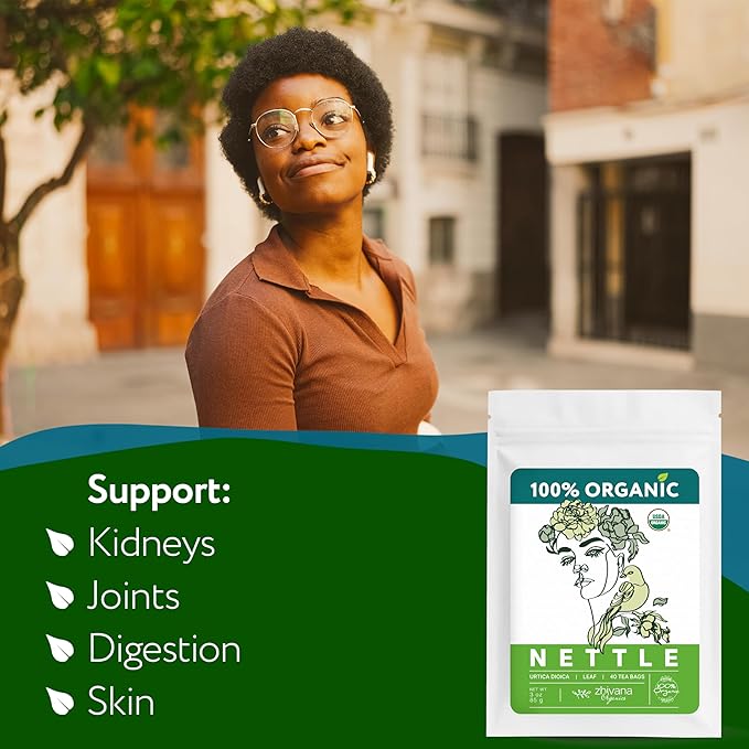 Nettle Tea Organic (40 Tea Bags) - Stinging Nettle Leaf TeaBags – Ortiga Tea for Optimal Health, Immune Support, Kidney - Te de Ortiga Organico Natural - Bloomnest