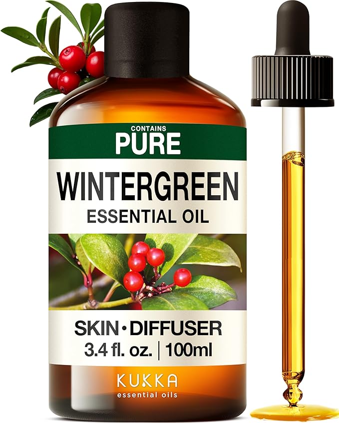 KUKKA Wintergreen Essential Oils - 3.40 Fl Oz - for Hair, Skin, Diffuser, Aromatherapy & DIY Soap Making Scent - Bloomnest