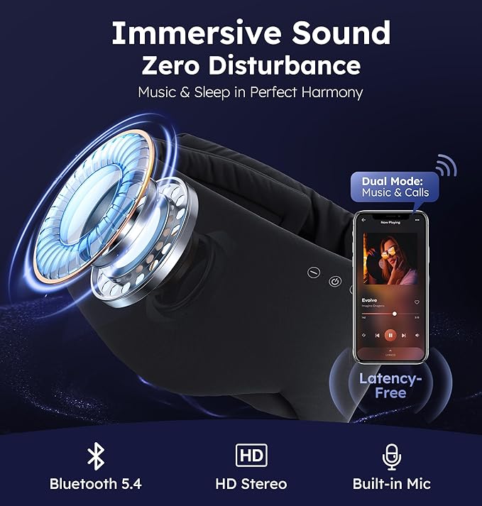 Luxury Bluetooth 5.4 Sleep Mask for Adults - Ice Fiber Cooling & HD Sound, 100% Light Blocking Adjustable Eye Cover for Travel & Side Sleepers - Soft Sleep Headphones with 10H Playtime - Bloomnest