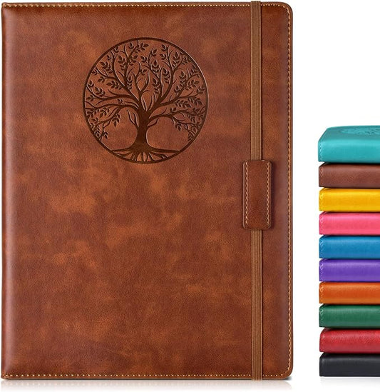 Lined Journal Notebook for Women Men,256 Pages A4 Large Hardcover Leather Journals for Writing,Travel,Business,Work,School,College Ruled Notebooks for Note Taking, Diary Notepad 8.6"×11" - Bloomnest