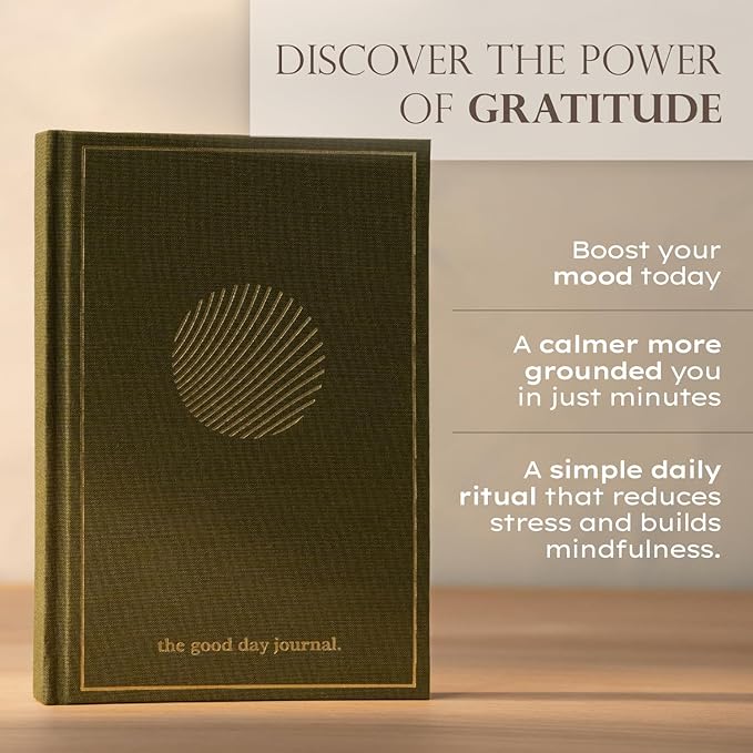 ANECDOTE. Gratitude Journal – The Good Day Journal for Happiness, Mindfulness and Reflection, Feel Happier and Less Stressed, Inspirational Daily Journal for Women & Men - Moss Green - Bloomnest