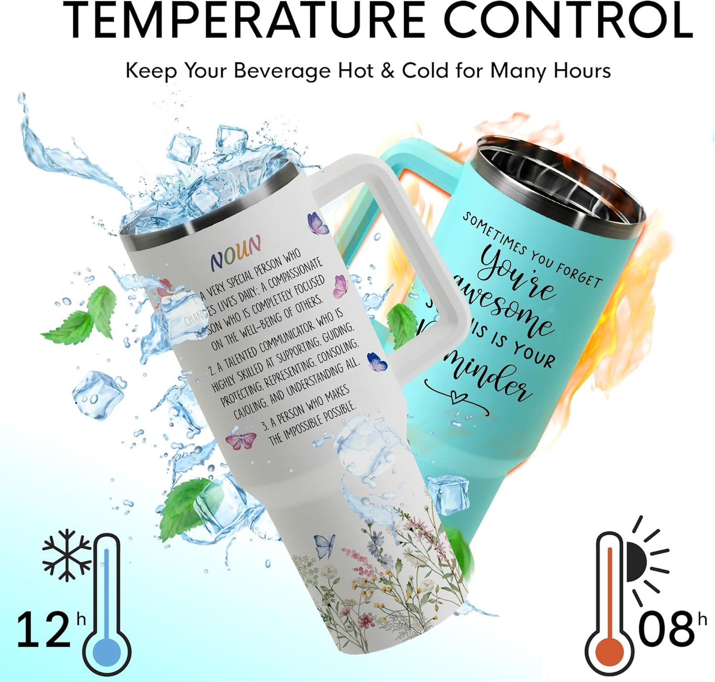 Social Worker Gifts - Tumbler Mug, Office Decor, 40oz with Handle and Straw