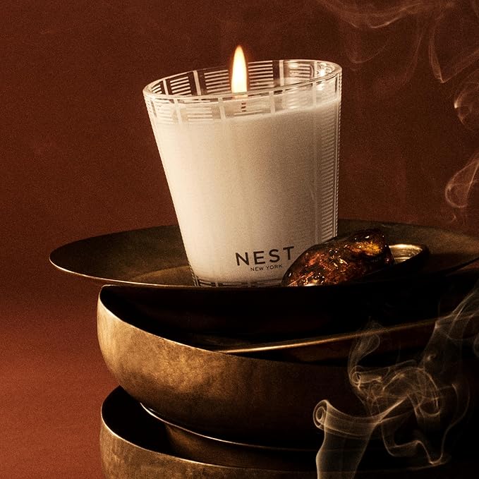 NEST New York Scented Classic Candle, Moroccan Amber - 8.1 oz - Up to 60-Hour Burn Time - Reusable Glass Vessel - Bloomnest