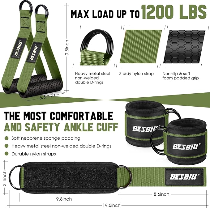 Heavy Resistance Bands for Working Out, 300lbs/360lb/420lb Exercise Bands Workout Bands with Handles, Door Anchor, Ankle Straps, Home Gym Workout Equipment for Men Fitness Strength Training Stretching - Bloomnest