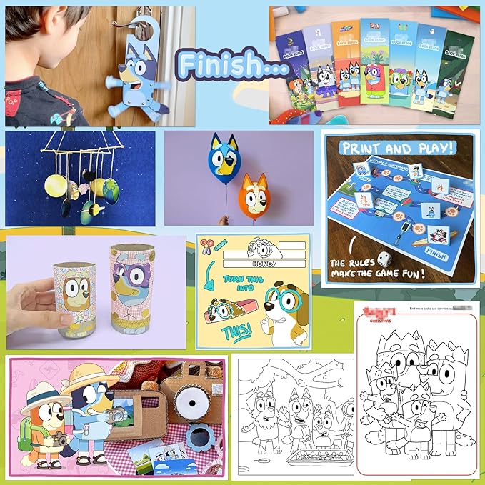 Blue Heeler Arts and Crafts Kits for Kids, 18-in-1 Birthday Gifts Set Crafts Includes Heeler Family Games, Colouring, DIY Activities, Creative Kids Crafts Kit Gifts for 3+ Years Old Girls & Boys - Bloomnest