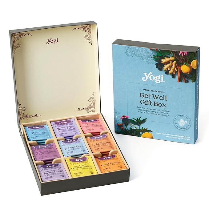 Organic Sampler Gift Box-5 Tea Bags per Flavor (45 Tea Bags)-Delicious Wellness Immunity Teas-9 Herbal Teas-Caffeine-Free Tea Variety Pack-Tea Gift Set - Bloomnest