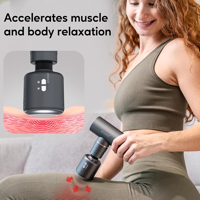 arboleaf Thermacool Massage Gun Deep Tissue with Heat and Cold Head, Full-Metal Electric Portable Hand Held Massager Gun for Back, Body Sore Muscles, Pain Relief - Bloomnest
