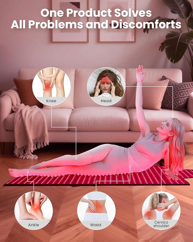 Red Light Therapy Mat for Body 74"x33", 1400pcs Full Body Infrared Red Light Therapy Blanket with Dual-Wavelength LEDs (660nm&850nm), Pulse Modes, Timer & Intensity Control MorespondBestRedLightTherapyMat