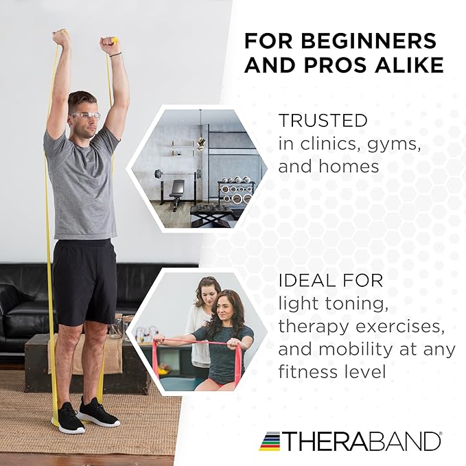 THERABAND Resistance Band, Black, Special Heavy, 50-Yard Roll, Latex Elastic Band for Exercise - Bloomnest