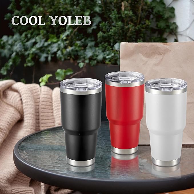 30 oz Tumbler with Lid Stainless Steel Tumblers Vacuum Insulated Cup Reusable Powder Coated Travel Mug Double Wall Leak Proof Portable Cups Keep Cold Drinks for 12 Hours, Wine Red, 1 Pack - Bloomnest
