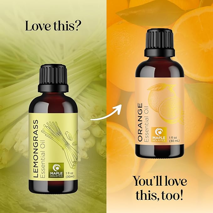 Pure Refreshing Lemongrass Essential Oil - Aromatherapy Lemongrass Oil for Hair Nails and Skin Plus Potent Natural Aromatic Essential Oil for Diffusers for Home and Travel from Maple Holistics - Bloomnest