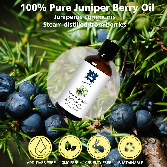 Juniper Berry Essential Oil 1 Oz – 100% Pure Natural Juniper Berry Oil for Diffuser, Massage, DIY Blends & Personal Care, Fresh Crisp Aroma - Bloomnest