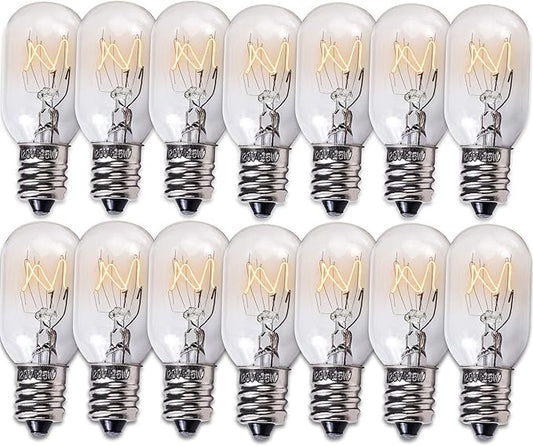 BlueStars 14-Pack E12 T20 25W Incandescent Bulbs Salt Lamp 120V 2700K Warm White Light 150lm for Himalayan Salt Lamps & Baskets, Scentsy Plug-in & Wax Warmers, Night Lights - Bloomnest