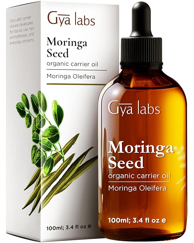 Gya Labs Moringa Seed Carrier Oil - 3.4 Fl Oz - for Hair, Skin, Face, Scalp & Body Massage - Bloomnest