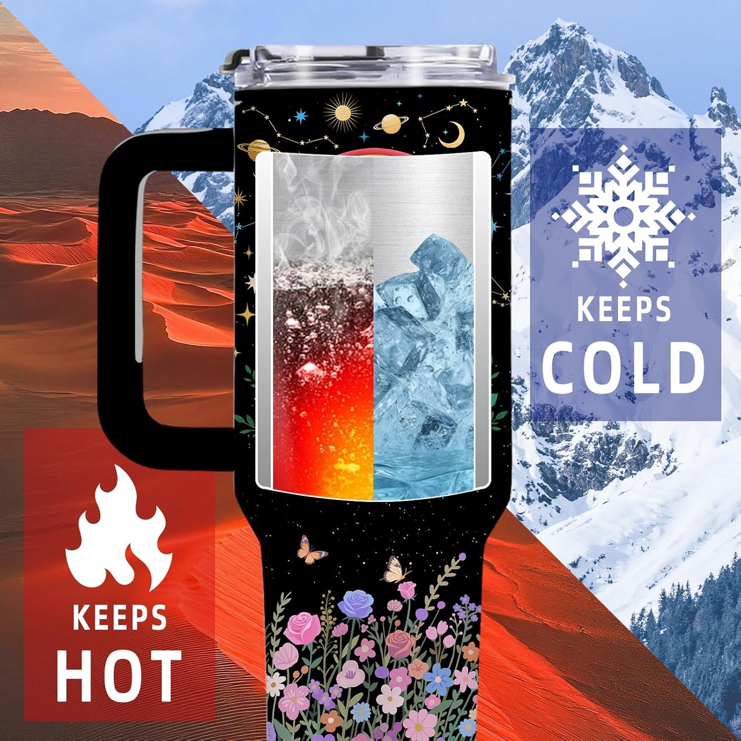 DUUV 40 Oz Funny Skull Tumbler, Funny Witchy Gifts for Women Tarot Lovers, Ghost Design Mug, the Audacity Skull Tumbler for Christmas Gifts for Daughter Girlfriend, Skeleton Cup Black, 1PCS