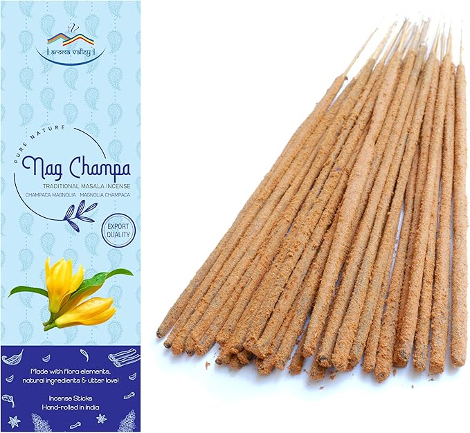 Nag Champa Incense Sticks - Traditional Handcrafted Masala Incense - 40 to 50 Sticks Approx. AromaValley
