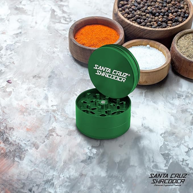 Santa Cruz Shredder Herb and Spice Grinder Made in USA (Large (2.7 Inch), Green) - Bloomnest