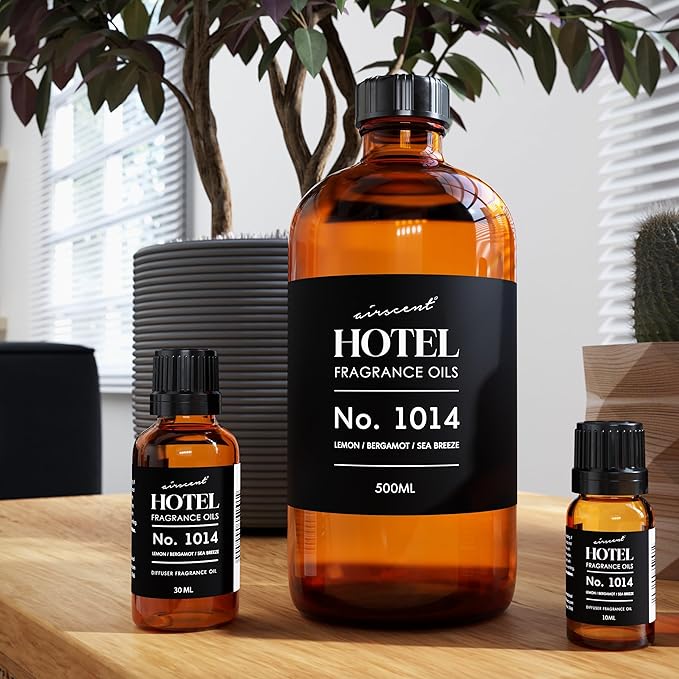 AirScent Hotel Diffuser Oil No. 1014 Inspired by The Iconic 5-Star Hotel Coastal Blend - Lemon Bergamot Sea Breeze - 500 mL Bottle - Fragrance Oil for Ultrasonic and Waterless Diffusers and Crafting - Bloomnest