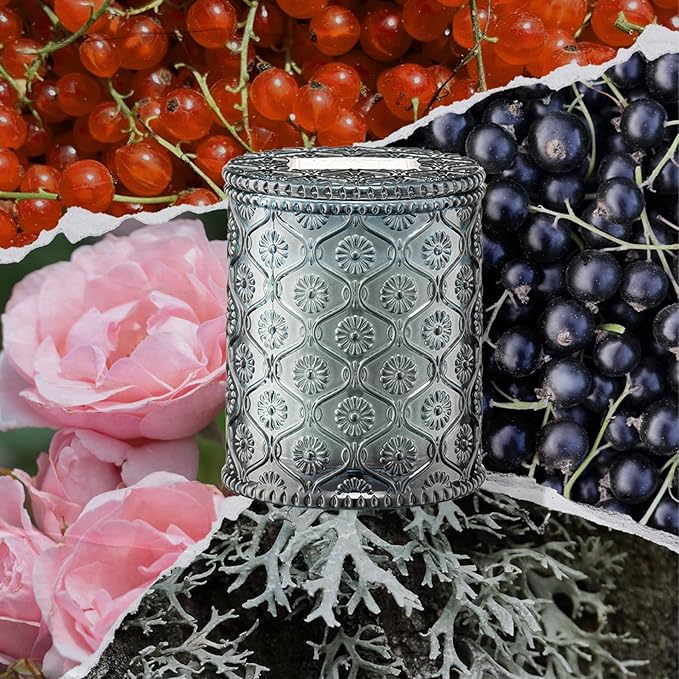 LA JOLIE MUSE Hey Baies Candles - Red Currant, Rose, Oakmoss | 6 oz Natural Soy Wax | 40 Hours Clean Burn | Berry Scented Candle | Gift-Ready for Hosts & Gatherings - Bloomnest