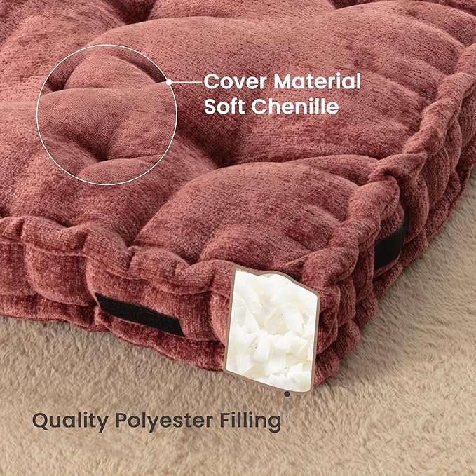 Fan-Shaped Floor Cushion Fan Floor Pillow, Meditation Cushion for Sitting or Yoga, Pizza Cushions Thick Outdoor Seating for Kids for Adults 20"*20" - Bloomnest