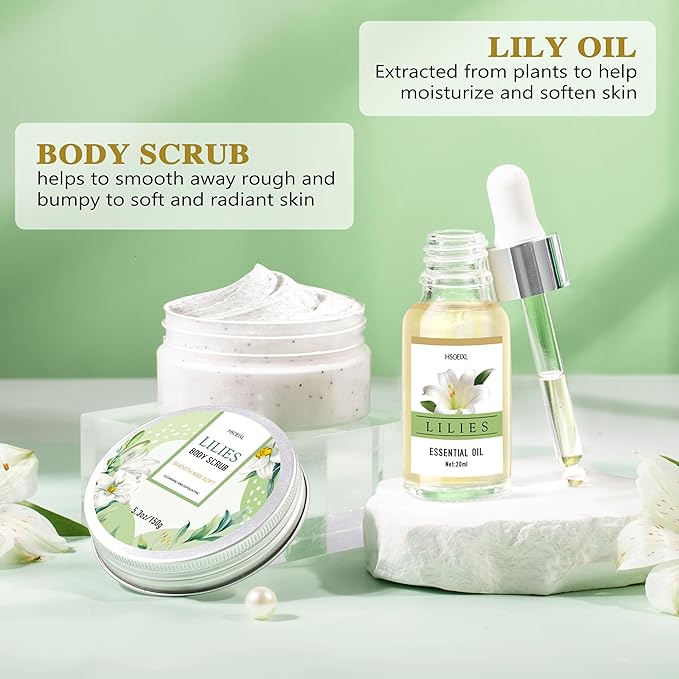Gifts for Women, Birthday Gifts for Women, Bath and Body Gifts Set, Lilies Self Care Set,Christmas Mothers Day Relaxing Spa Basket for Mom, Grandma, Girlfriend, Sister, Friends - Bloomnest