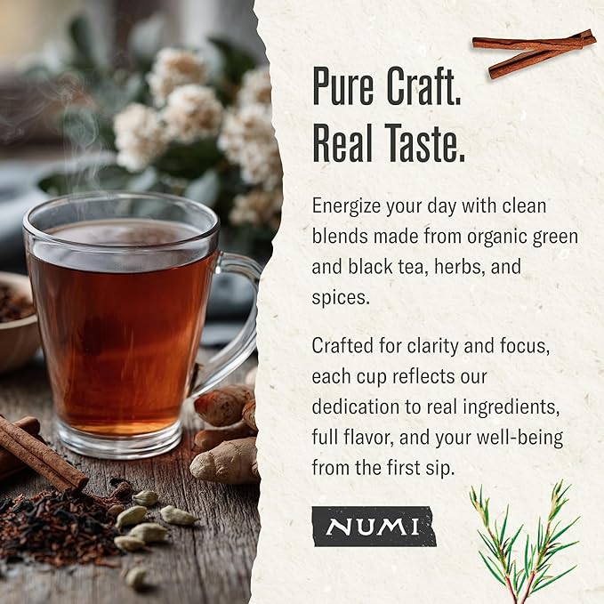Numi Organic Rooibos Chai Tea Loose Leaf, Caffeine-Free Chai Tea with Spices, 16 oz Bulk Pouch, Herbal Tea, Smooth Bold Flavor Brews 200 Cups - Bloomnest