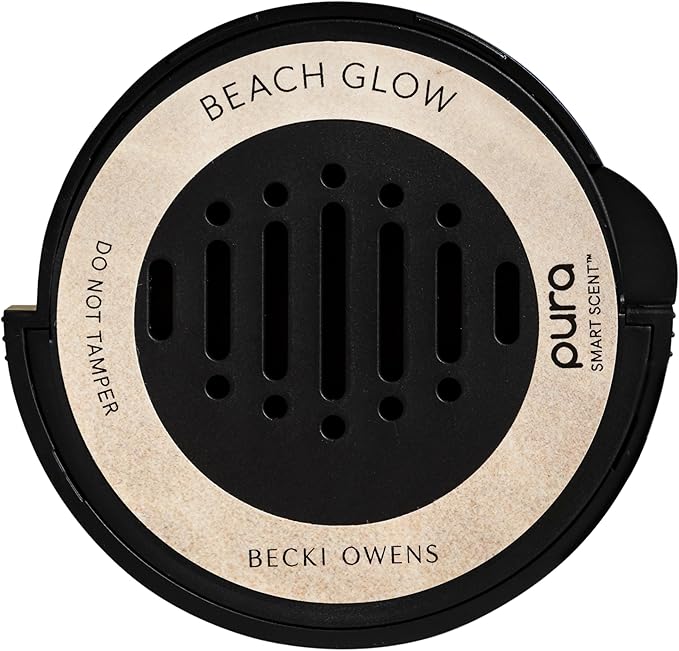 Pura and Becki Owens - Car Scent Refill for Diffusers - Premium Fragrance for Smart Diffuser - Long-Lasting Spring & Summer Car Accessory - Up to 30 Days of Scent - Beach Glow - Bloomnest