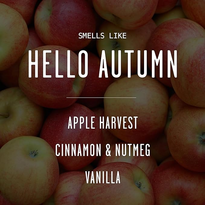 Fall Candles - ‘Hello Autumn’ Soy Fall Candle w/Apple, Cinnamon & Nutmeg I Infused with Essential Oils I Autumn Scented Candles I Cozy Décor Gifts I 9oz Jar I 50Hr Burn I Made in USA - Bloomnest