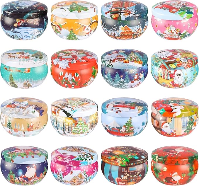 16 Pack Christmas Scented Candles Gift Set 2.5oz Strong Fragrance jar Candles Natural Soy Wax Candles Portable Travel Tin Jar Candles Gifts for Home Scented Decoration Birthday Valentine'sDay - Bloomnest