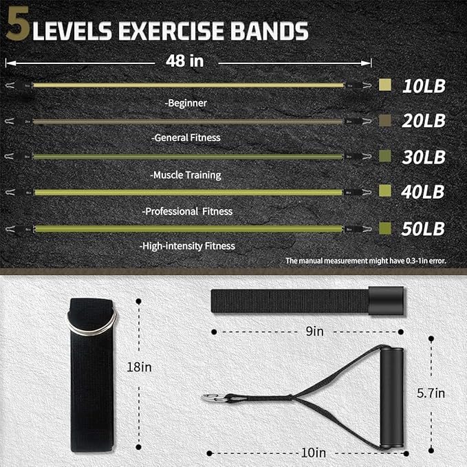 VEICK Resistance Bands, Exercise Bands, Workout Bands, Resistance Bands for Working Out with Handles for Men and Women, Exercising Bands for Fitness Weights Work Out at Home - Bloomnest