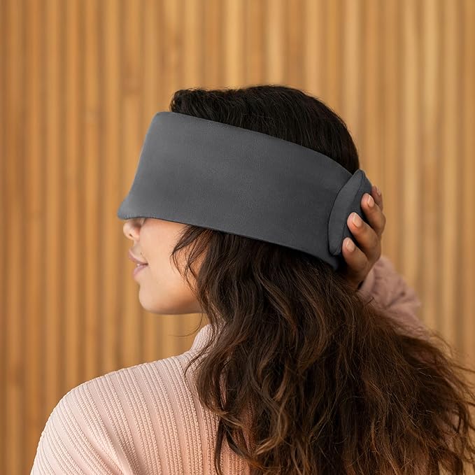 Baloo Silk Weighted Sleep Mask (Grey - 0.6 lb) | Light Blocking & Sound Muffling Eye Mask for Sleeping | Cool, Soft & Comforting - Bloomnest
