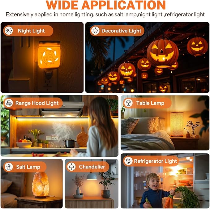 E12 LED Himalayan Salt Lamp Bulbs Night Light Bulbs 2 Watt Equal 25W Small Appliance Light Bulb Microwave Light Bulbs Under Hood 200LM 2700k T22-2 Pack - Bloomnest