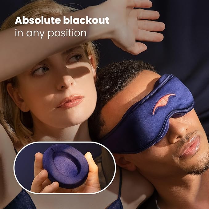 Manta Silk Sleep Mask – Premium 22 Momme Silk Eye Mask, Designed for Blackout Comfort, Breathable and Washable, Adjustable Fit (Purple) - Bloomnest