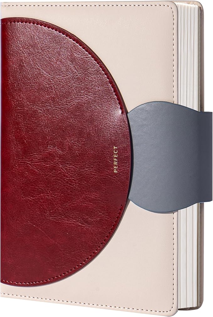 CAGIE Lined Journal for Women, 100GSM Leather Journals for Writing with Buckle Closure,A5 Hardcover Diary Journaling Notebooks for Business Work School Note Taking 5.9" x8.59 (Red) - Bloomnest