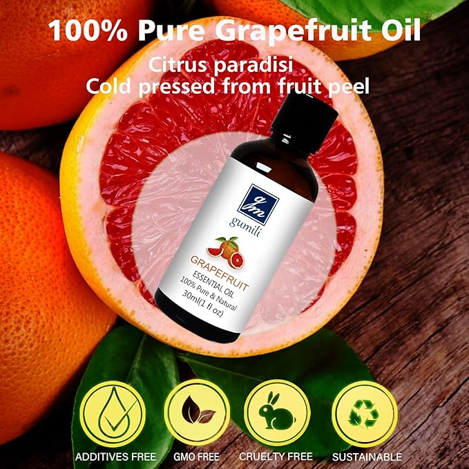 Grapefruit Essential Oil 1 Oz - 100% Pure Grapefruit Oil for Skin, Hair, Diffuser & Cleaning, Natural Citrus Aroma - Bloomnest