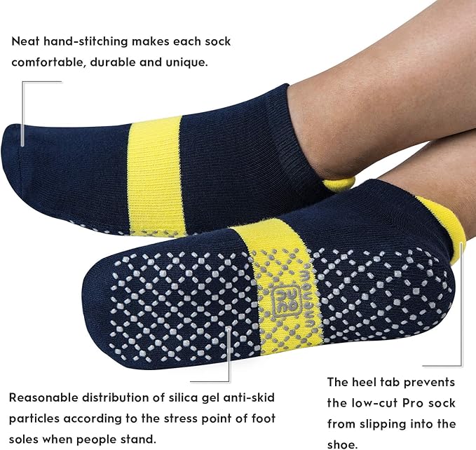 unenow Unisex Non Slip Grip Socks with Cushion for Yoga Pilates Barre Home & Hospital - Bloomnest